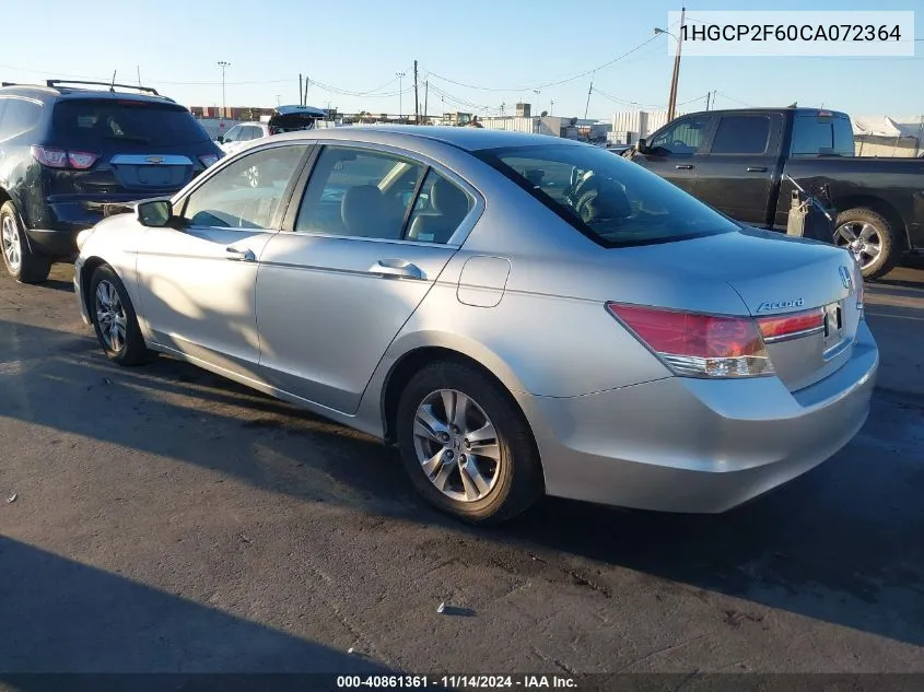 2012 Honda Accord 2.4 Se VIN: 1HGCP2F60CA072364 Lot: 40861361