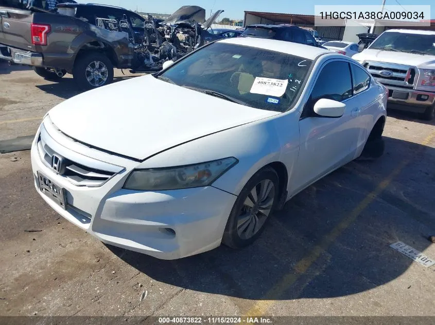 2012 Honda Accord 2.4 Lx-S VIN: 1HGCS1A38CA009034 Lot: 40873822