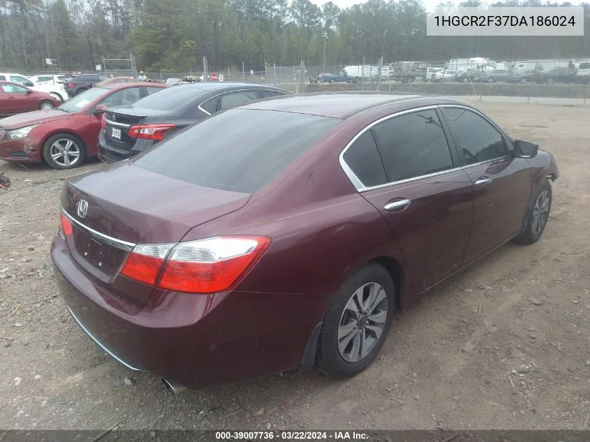 1HGCR2F37DA186024 2013 Honda Accord Lx