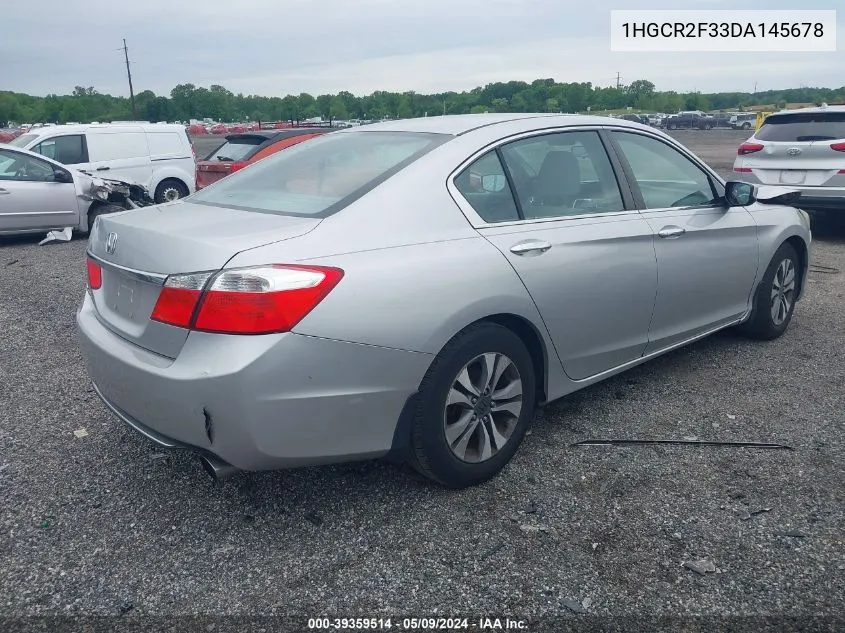 2013 Honda Accord Lx VIN: 1HGCR2F33DA145678 Lot: 39359514