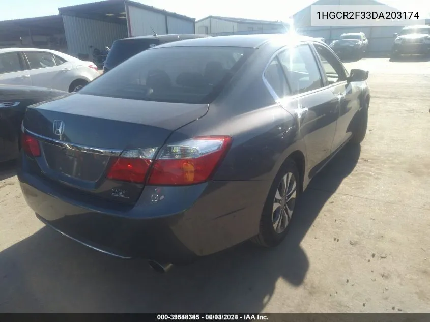 2013 Honda Accord Lx VIN: 1HGCR2F33DA203174 Lot: 39548345