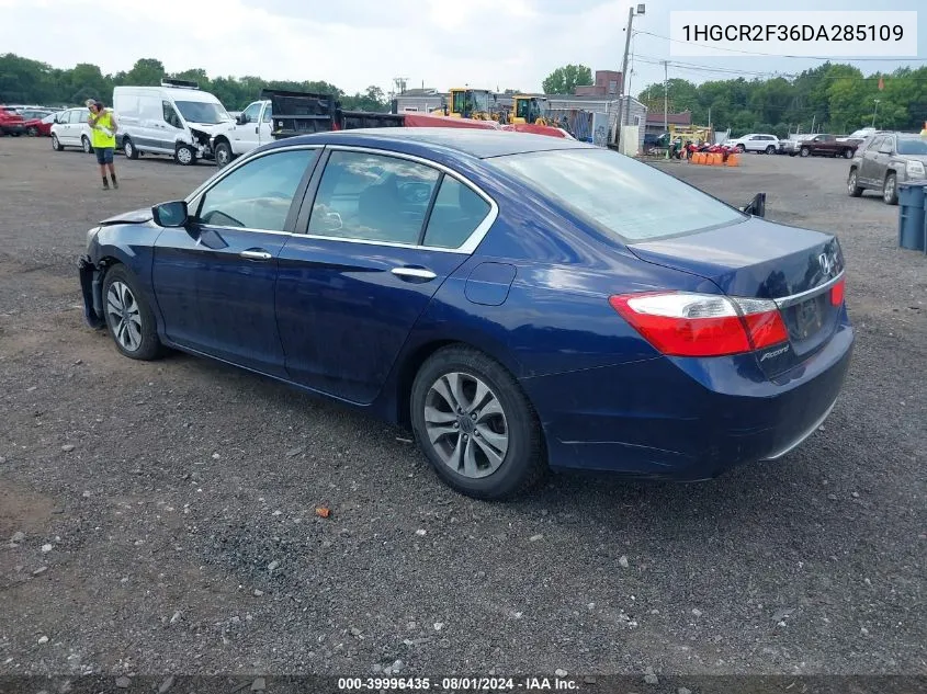 2013 Honda Accord Lx VIN: 1HGCR2F36DA285109 Lot: 39996435