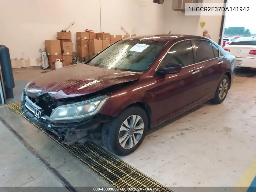 2013 Honda Accord Lx VIN: 1HGCR2F37DA141942 Lot: 40009650