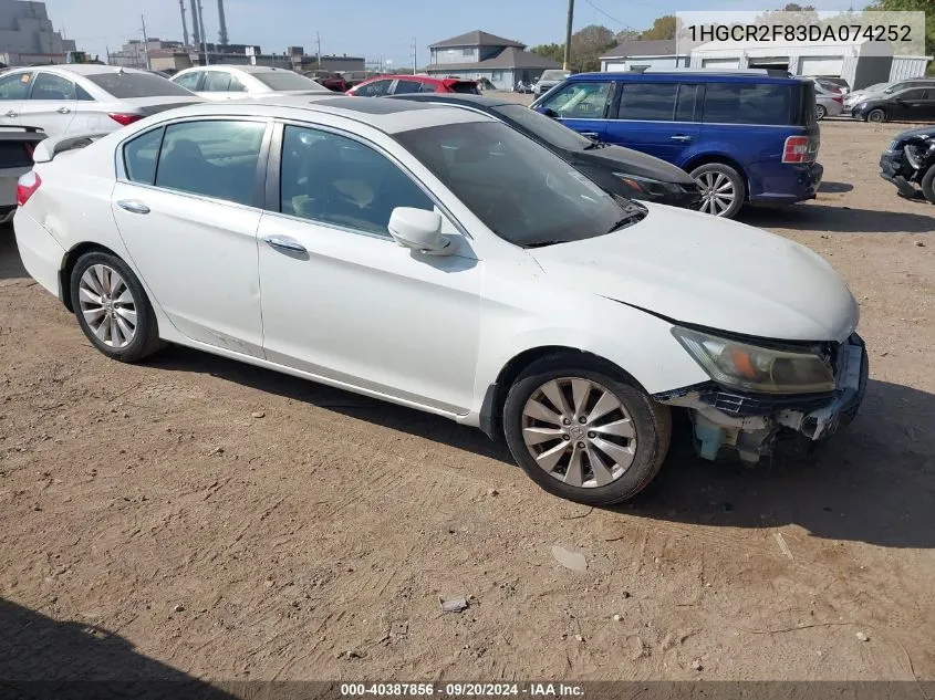 2013 Honda Accord Ex-L VIN: 1HGCR2F83DA074252 Lot: 40387856