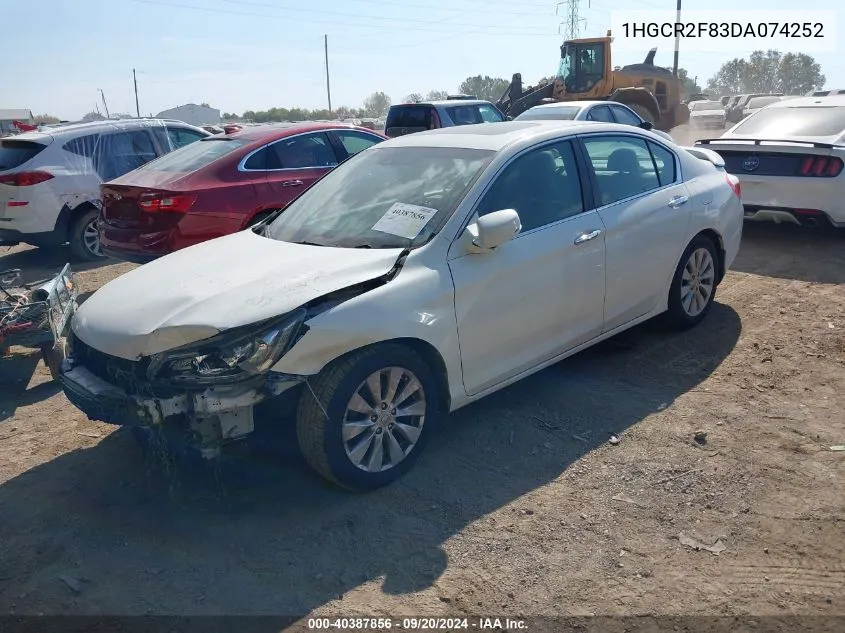 1HGCR2F83DA074252 2013 Honda Accord Ex-L