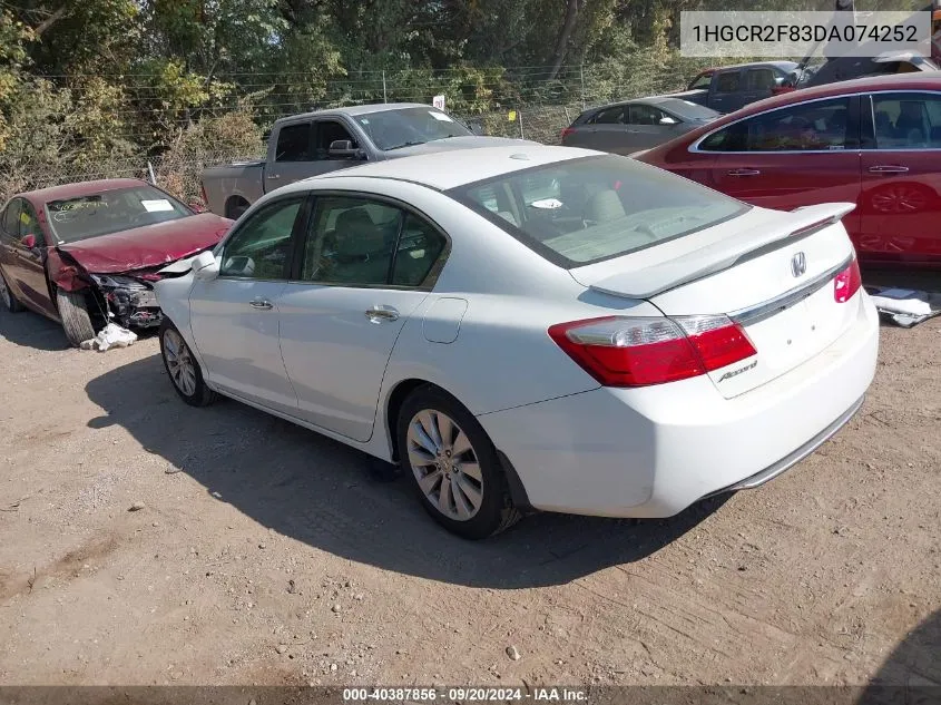 1HGCR2F83DA074252 2013 Honda Accord Ex-L