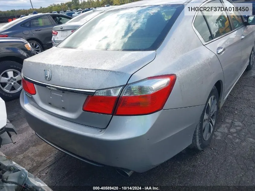 2013 Honda Accord Lx VIN: 1HGCR2F37DA018450 Lot: 40589420