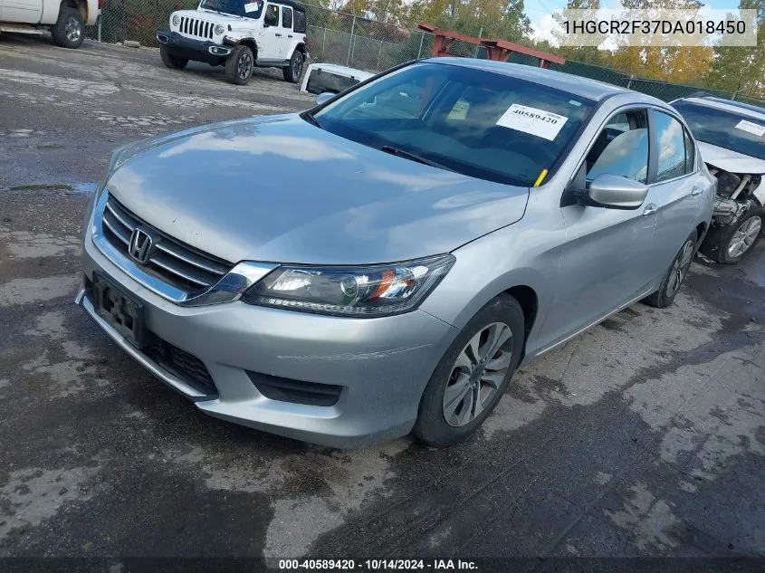 2013 Honda Accord Lx VIN: 1HGCR2F37DA018450 Lot: 40589420