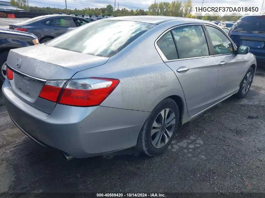 2013 Honda Accord Lx VIN: 1HGCR2F37DA018450 Lot: 40589420