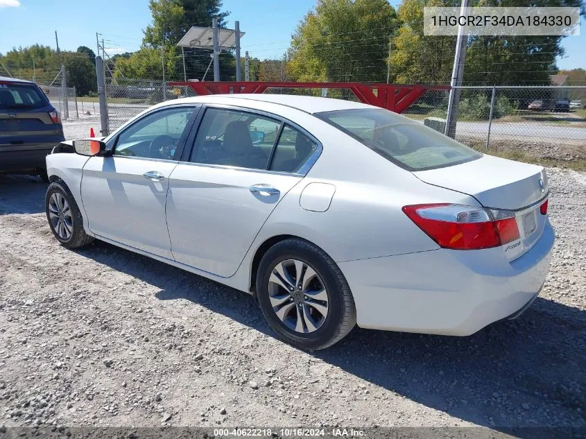 2013 Honda Accord Lx VIN: 1HGCR2F34DA184330 Lot: 40622218