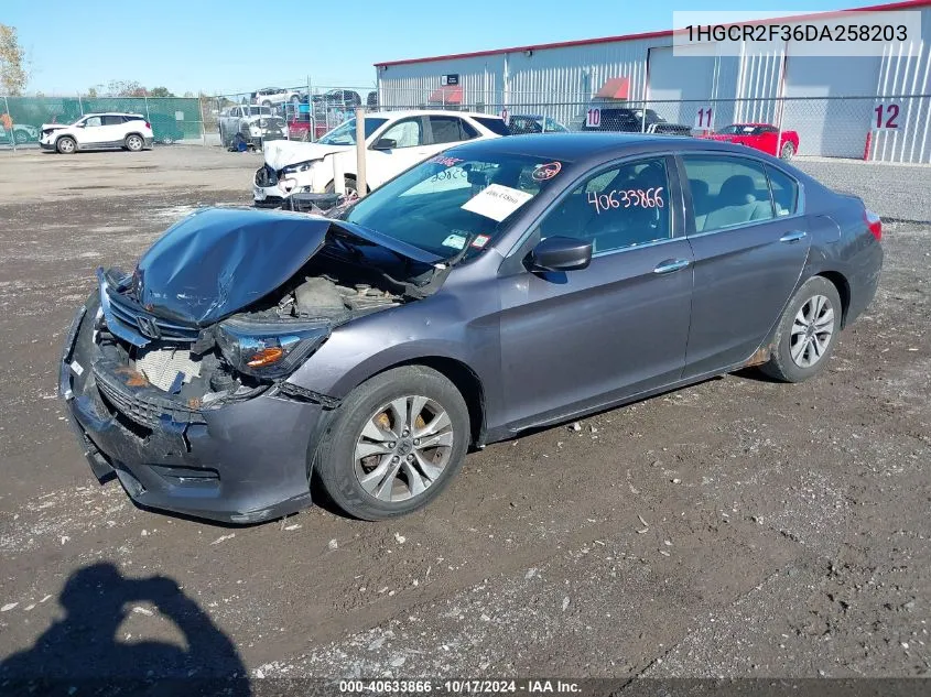 2013 Honda Accord Lx VIN: 1HGCR2F36DA258203 Lot: 40794078