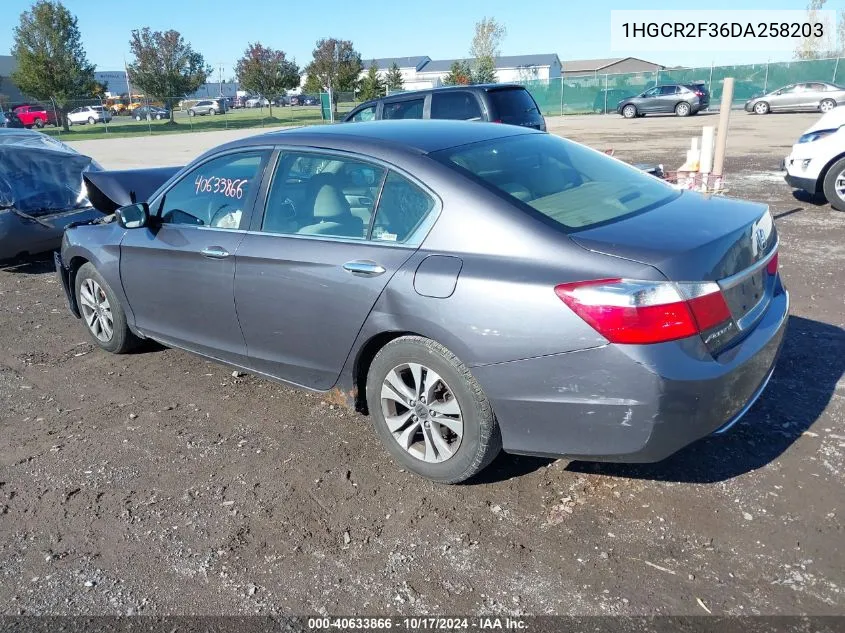 2013 Honda Accord Lx VIN: 1HGCR2F36DA258203 Lot: 40794078