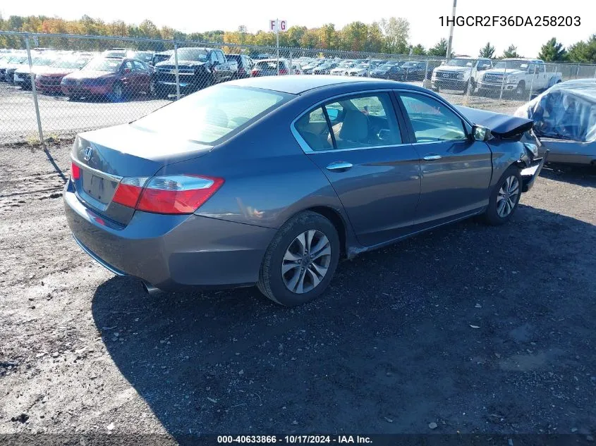 2013 Honda Accord Lx VIN: 1HGCR2F36DA258203 Lot: 40794078