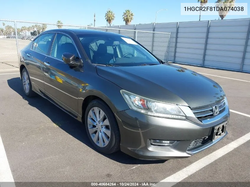 1HGCR2F81DA074038 2013 Honda Accord Ex-L