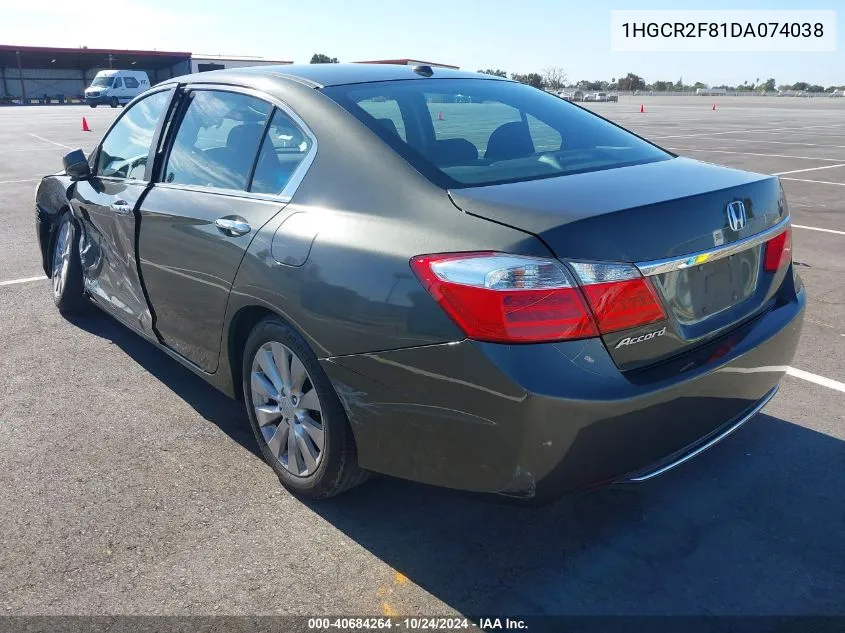 1HGCR2F81DA074038 2013 Honda Accord Ex-L