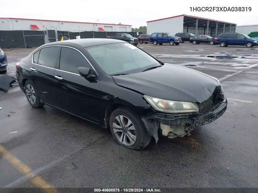 2013 Honda Accord Lx VIN: 1HGCR2F3XDA038319 Lot: 40698575