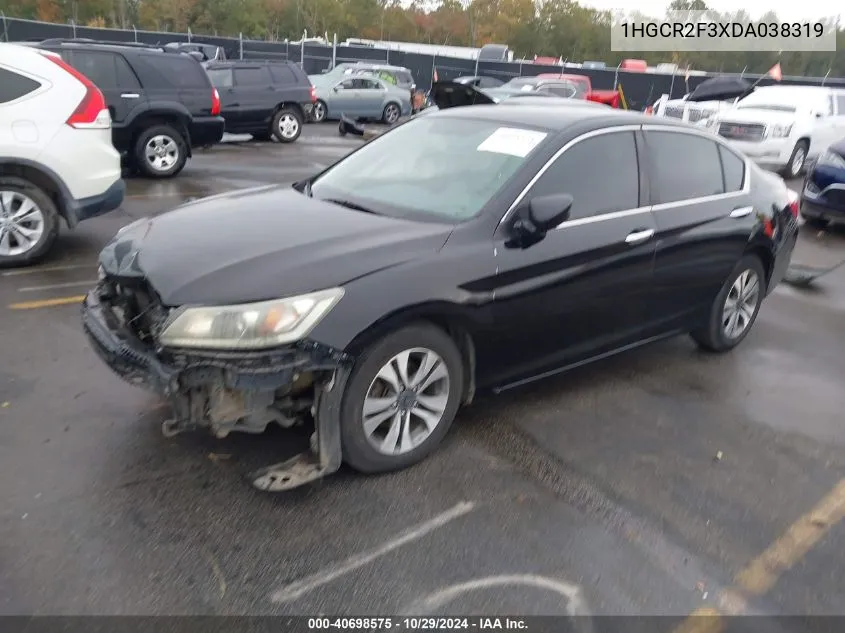 2013 Honda Accord Lx VIN: 1HGCR2F3XDA038319 Lot: 40698575