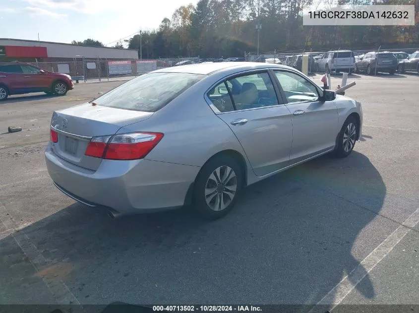 2013 Honda Accord Lx VIN: 1HGCR2F38DA142632 Lot: 40713502