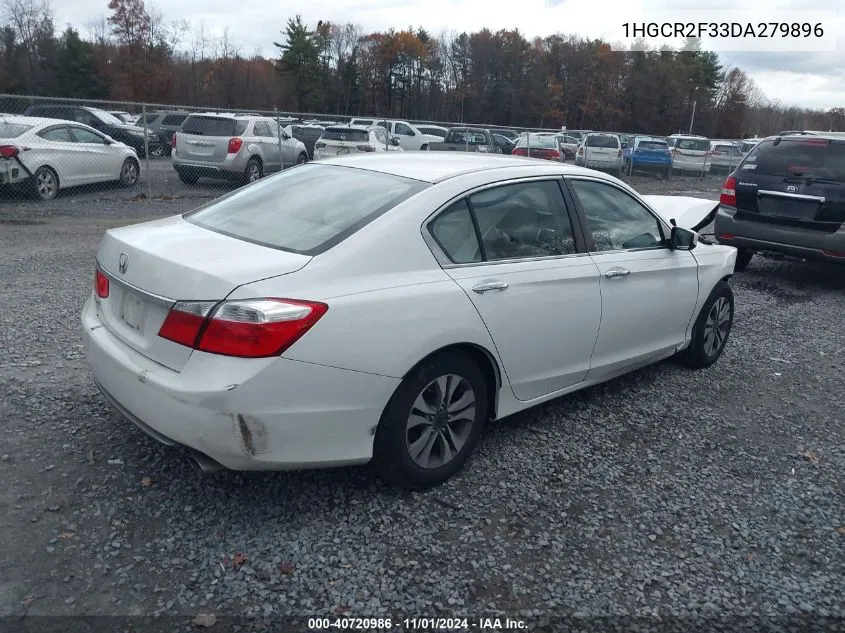 2013 Honda Accord Lx VIN: 1HGCR2F33DA279896 Lot: 40720986