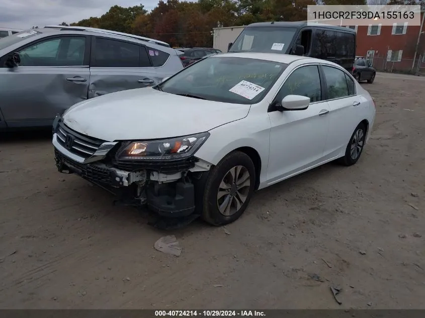 2013 Honda Accord Lx VIN: 1HGCR2F39DA155163 Lot: 40724214