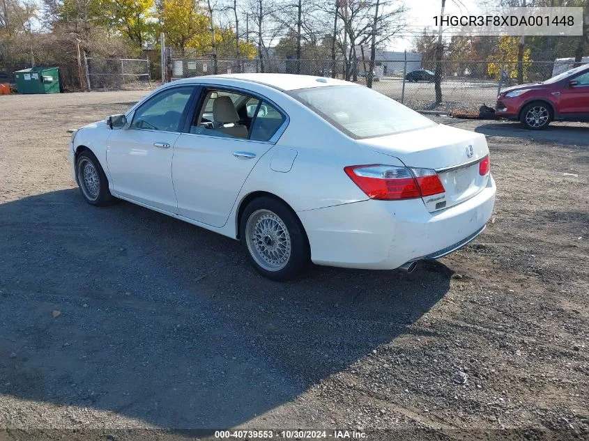 2013 Honda Accord Ex-L V-6 VIN: 1HGCR3F8XDA001448 Lot: 40739553