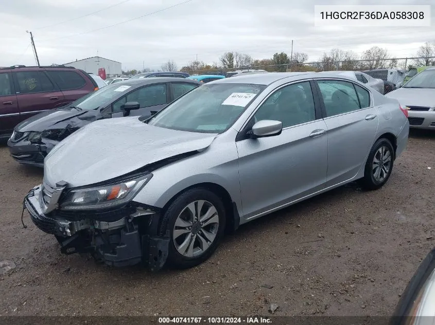 1HGCR2F36DA058308 2013 Honda Accord Lx