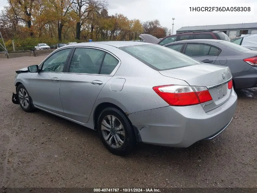 1HGCR2F36DA058308 2013 Honda Accord Lx