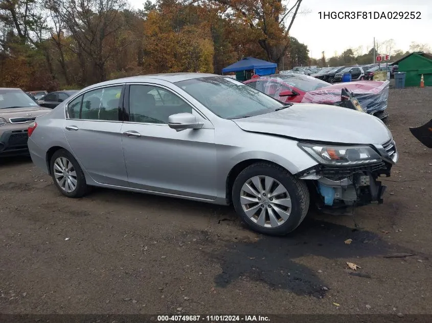 2013 Honda Accord Ex-L V-6 VIN: 1HGCR3F81DA029252 Lot: 40749687