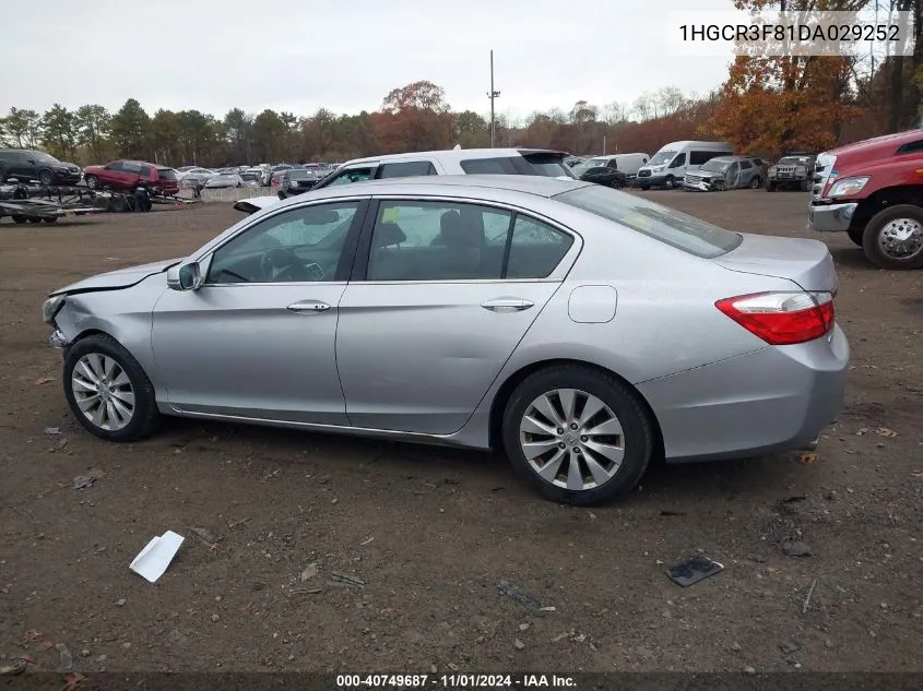 2013 Honda Accord Ex-L V-6 VIN: 1HGCR3F81DA029252 Lot: 40749687