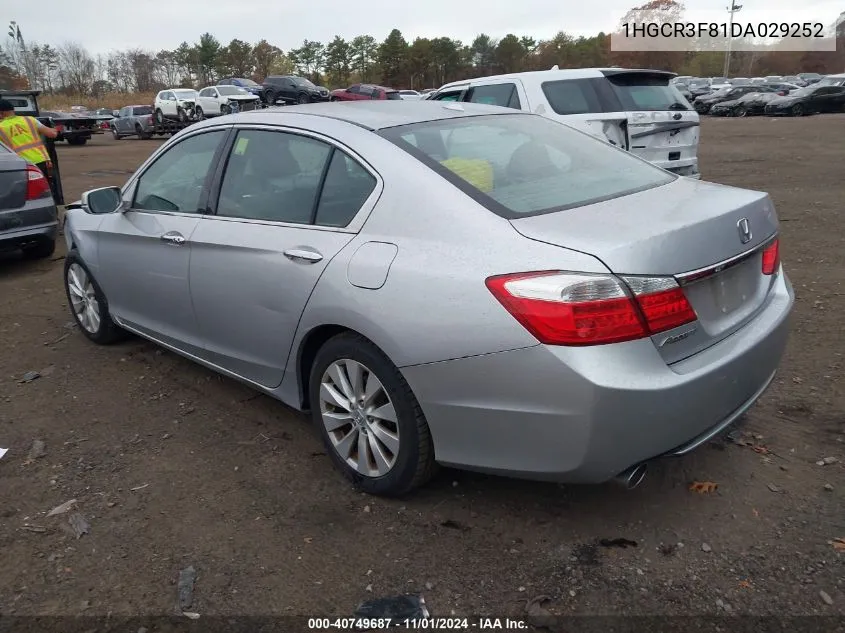 2013 Honda Accord Ex-L V-6 VIN: 1HGCR3F81DA029252 Lot: 40749687