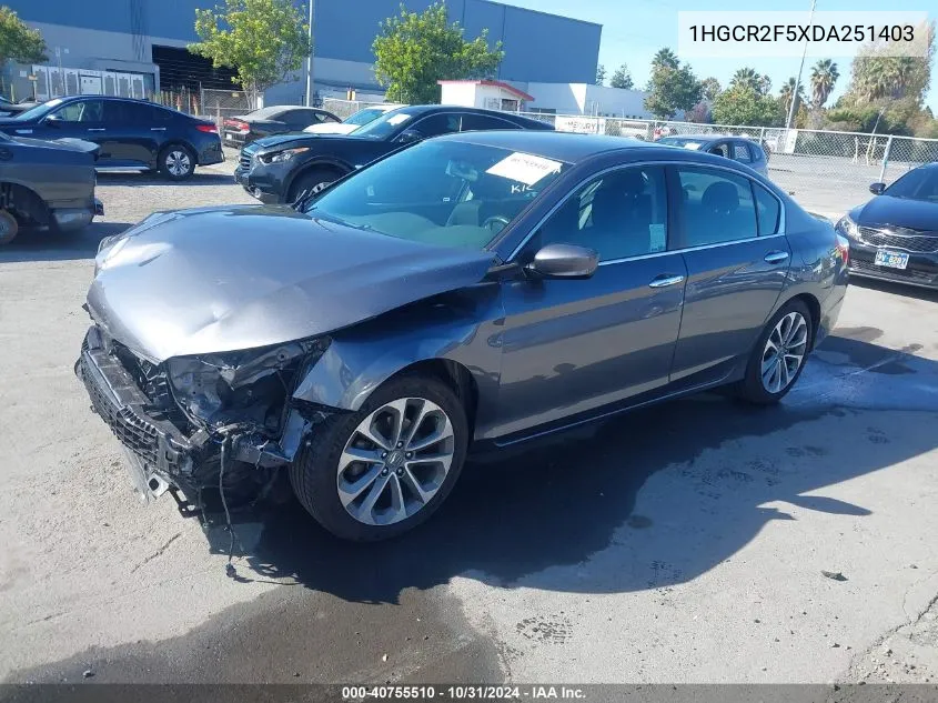 2013 Honda Accord Sport VIN: 1HGCR2F5XDA251403 Lot: 40755510