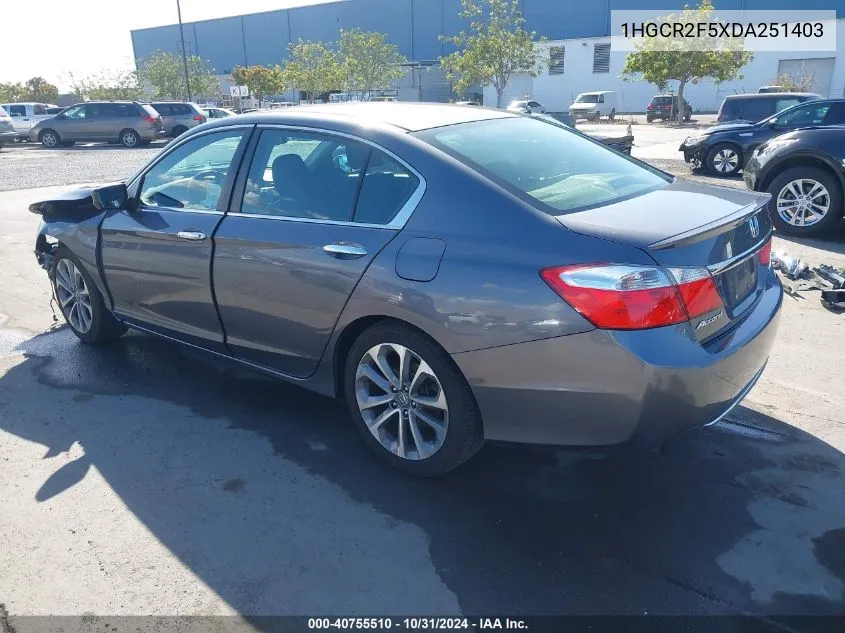 2013 Honda Accord Sport VIN: 1HGCR2F5XDA251403 Lot: 40755510