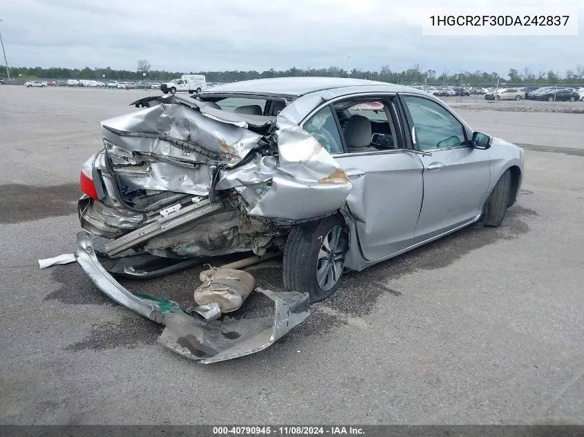 2013 Honda Accord Lx VIN: 1HGCR2F30DA242837 Lot: 40790945