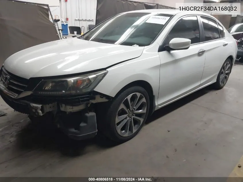 2013 Honda Accord Lx VIN: 1HGCR2F34DA168032 Lot: 40806518