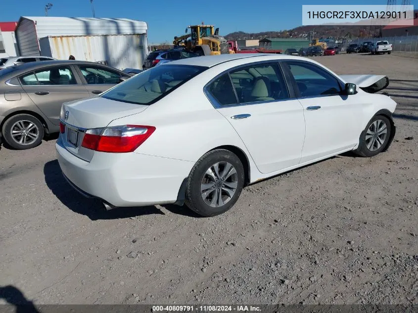 2013 Honda Accord Lx VIN: 1HGCR2F3XDA129011 Lot: 40809791