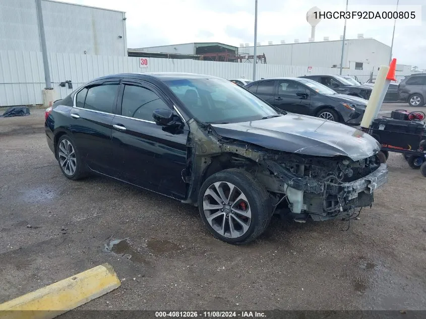 2013 Honda Accord Touring VIN: 1HGCR3F92DA000805 Lot: 40812026