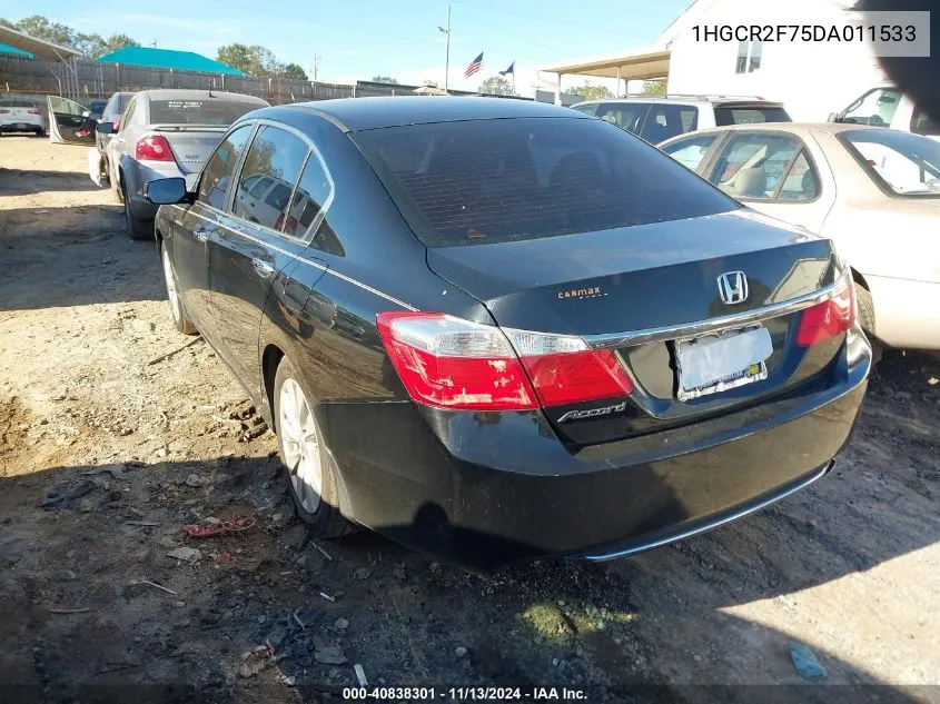 2013 Honda Accord Ex VIN: 1HGCR2F75DA011533 Lot: 40838301