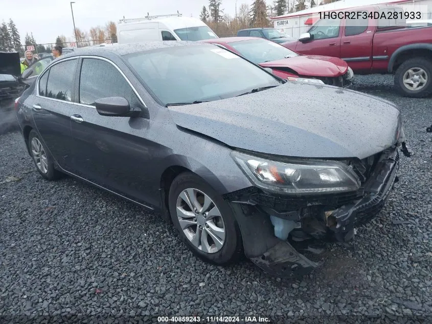 2013 Honda Accord Lx VIN: 1HGCR2F34DA281933 Lot: 40859243