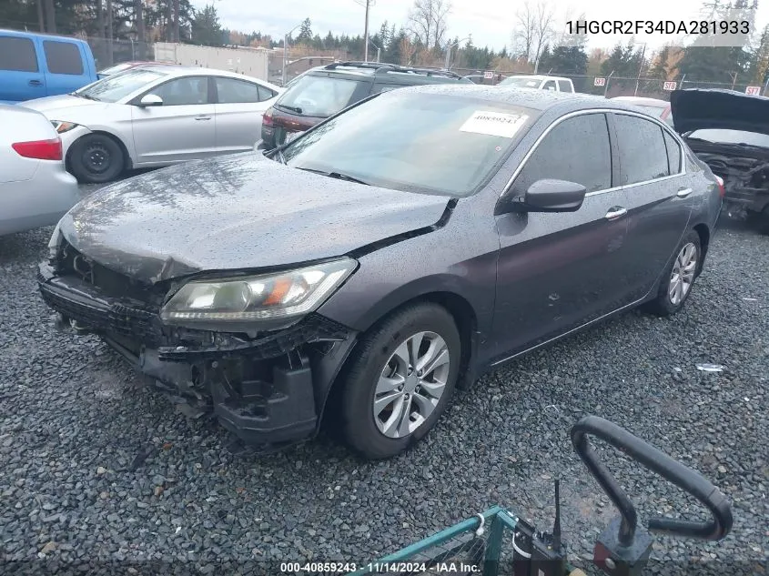 2013 Honda Accord Lx VIN: 1HGCR2F34DA281933 Lot: 40859243