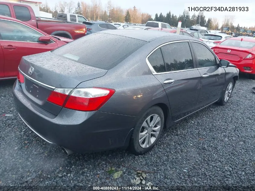 2013 Honda Accord Lx VIN: 1HGCR2F34DA281933 Lot: 40859243