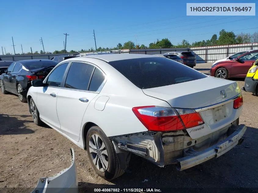 2013 Honda Accord Lx VIN: 1HGCR2F31DA196497 Lot: 40867882