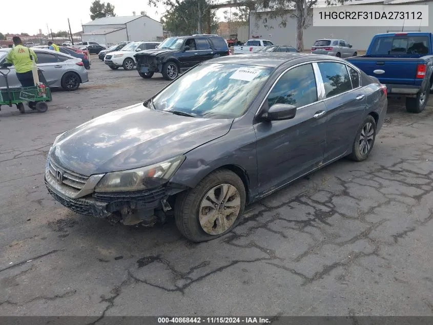 2013 Honda Accord Lx VIN: 1HGCR2F31DA273112 Lot: 40868442