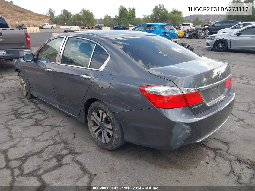 2013 Honda Accord Lx VIN: 1HGCR2F31DA273112 Lot: 40868442