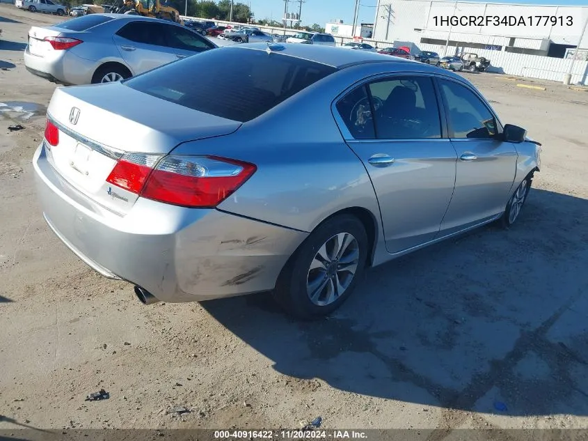 2013 Honda Accord Lx VIN: 1HGCR2F34DA177913 Lot: 40916422