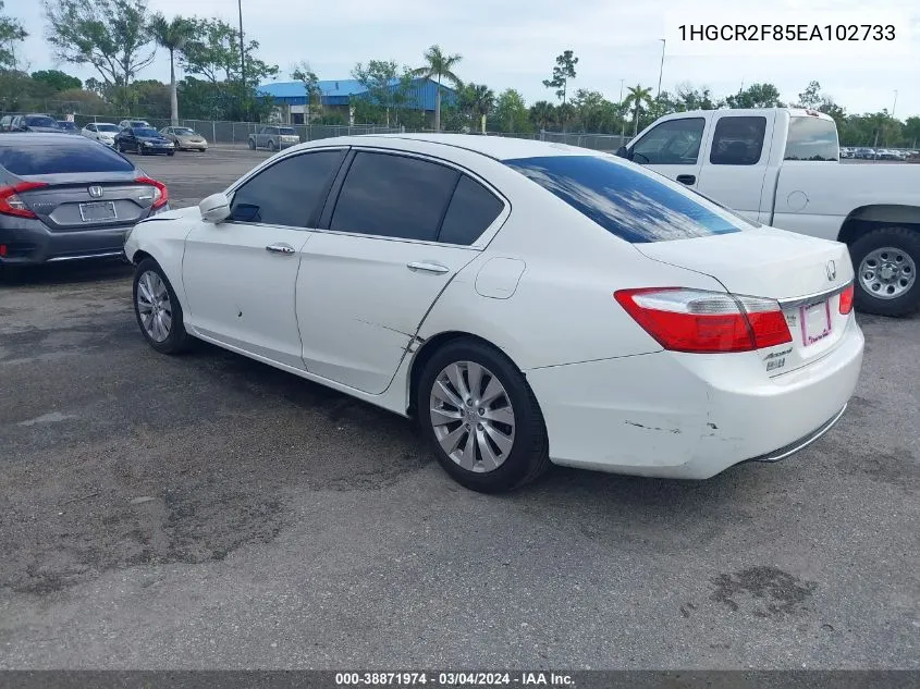 2014 Honda Accord Ex-L VIN: 1HGCR2F85EA102733 Lot: 38871974