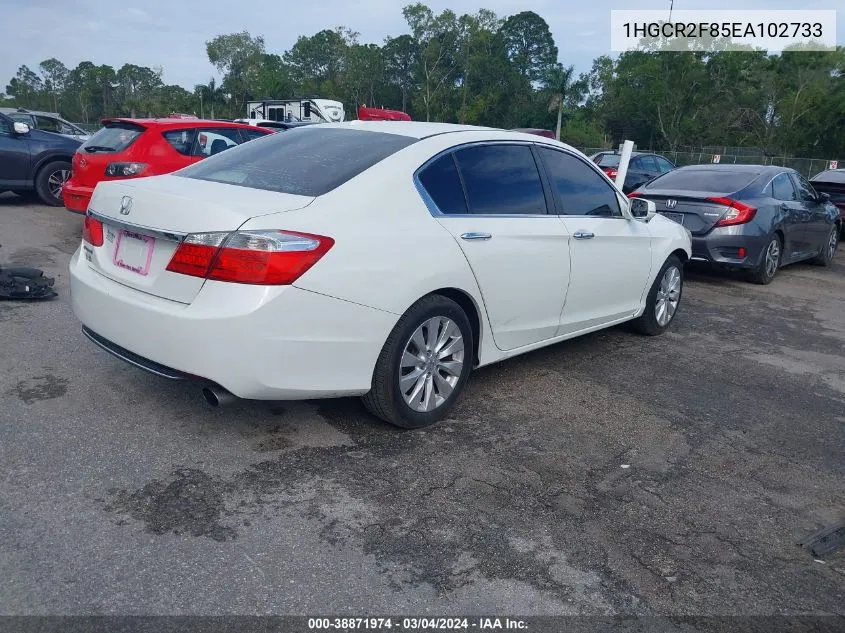 2014 Honda Accord Ex-L VIN: 1HGCR2F85EA102733 Lot: 38871974