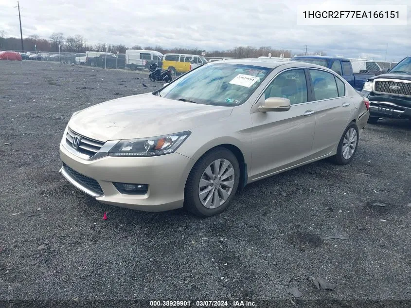 2014 Honda Accord Ex VIN: 1HGCR2F77EA166151 Lot: 38929901