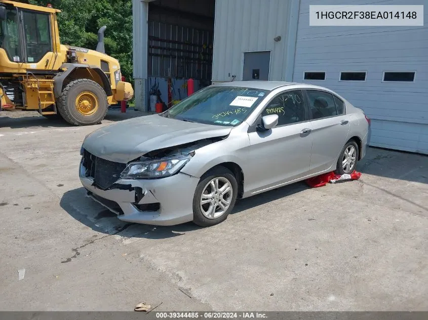 1HGCR2F38EA014148 2014 Honda Accord Lx