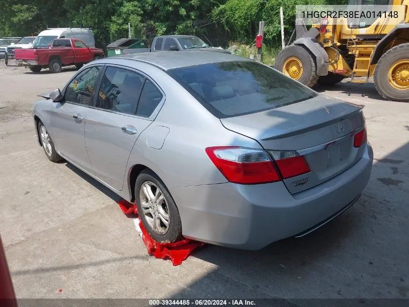 2014 Honda Accord Lx VIN: 1HGCR2F38EA014148 Lot: 39344485