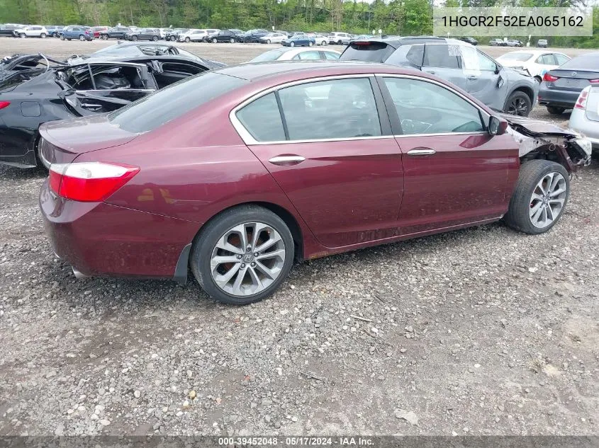 1HGCR2F52EA065162 2014 Honda Accord Sport